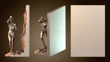 3D модель Разрезанная на кусочки плоская Чудо-женщина (STL)