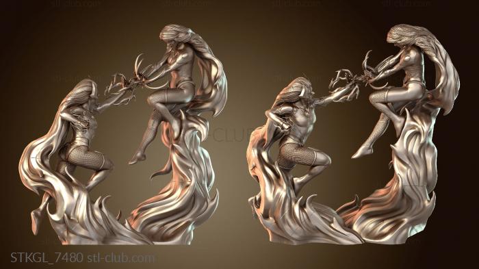 Статуэтки девушки Старфаер против Блэкфаер Арм