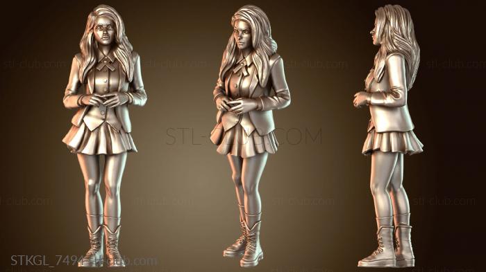 Статуэтки девушки Студенты в клетчатой форме