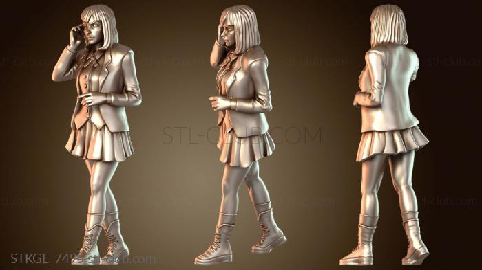 Статуэтки девушки Студенты клетчатые цветные