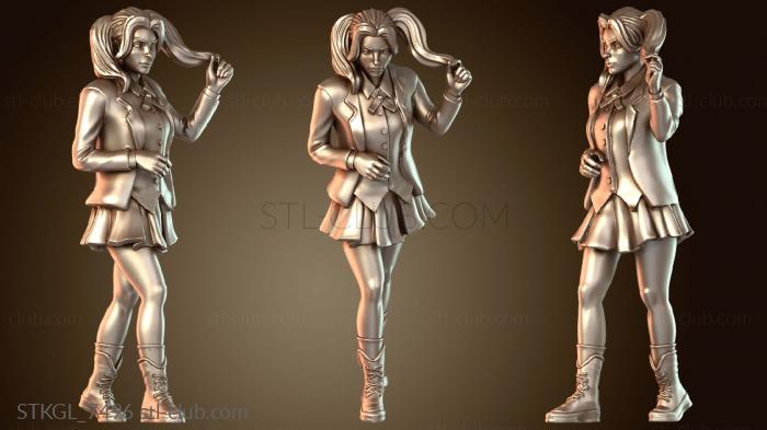 Статуэтки девушки Студенческая клетчатая форма