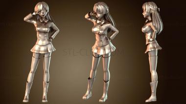 3D модель Аниме-девушка с кошачьими ушками (STL)