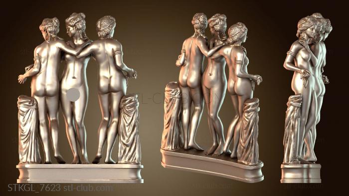 Статуэтки девушки Три грации Лувр Париж Классика