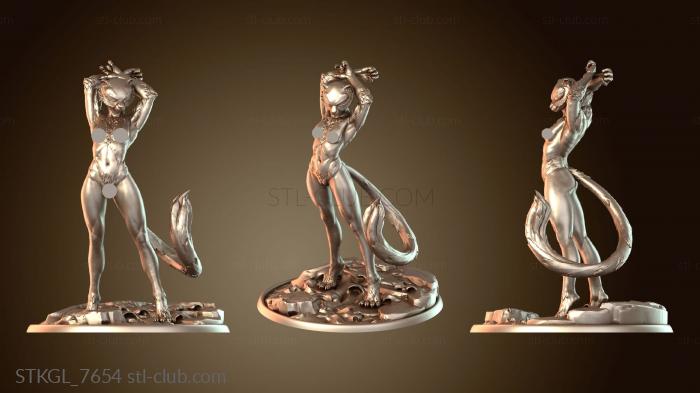 Статуэтки девушки Подробная информация о тигрице