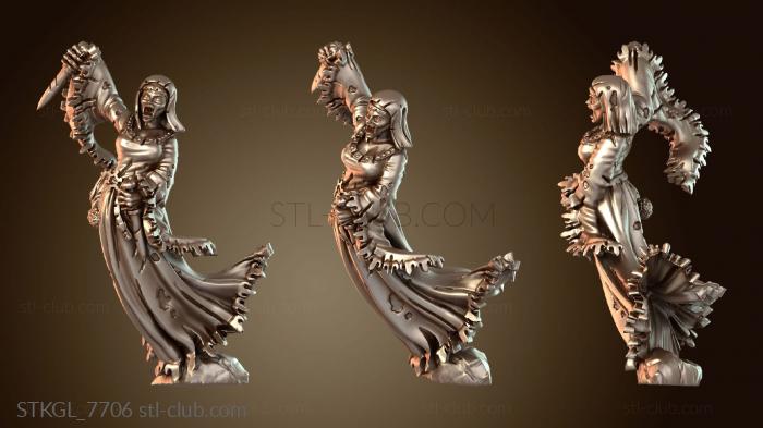 Статуэтки девушки Вариант «Призрак нежити» с оружием