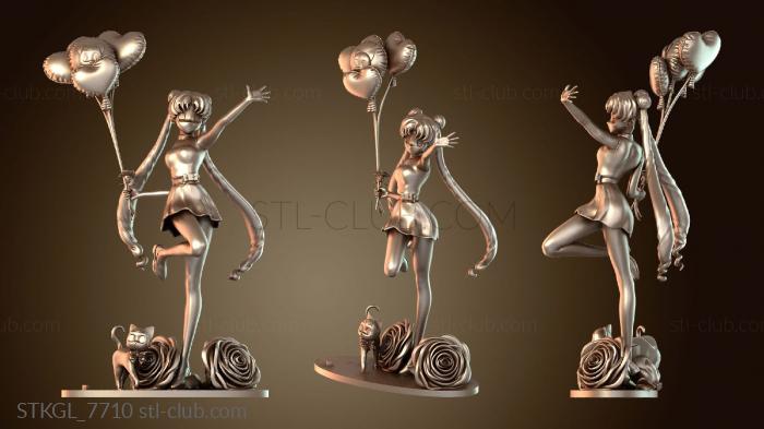 Статуэтки девушки Усаги и воздушные шары Воздушный шар