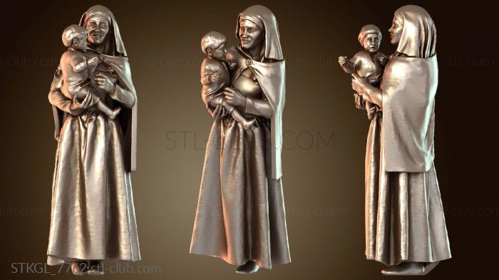 Статуэтки девушки Женщина из деревни с ребенком на руках