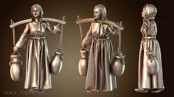 Статуэтки девушки Женщина из деревни несет воду