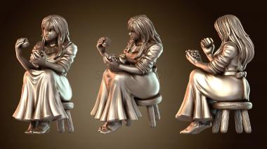 3D модель Фиолетовая сидящая девушка (STL)