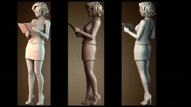 3D модель Женщина с блокнотом (STL)