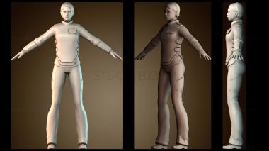 3D модель Женщина космонавт и 3D (STL)