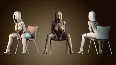 3D модель женщина на стуле (STL)