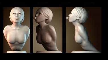 3D модель Девочка ест клубнику (STL)