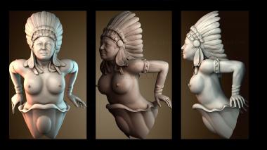 3D модель Женский начальник прикреплен к углу (STL)