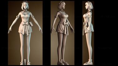 3D модель Девушка работала официанткой (STL)