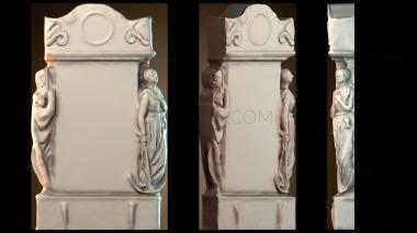 3D модель Каменная стела с двумя женщинами (STL)