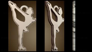 3D модель Брелок для ключей с девочкой конькобежкой (STL)