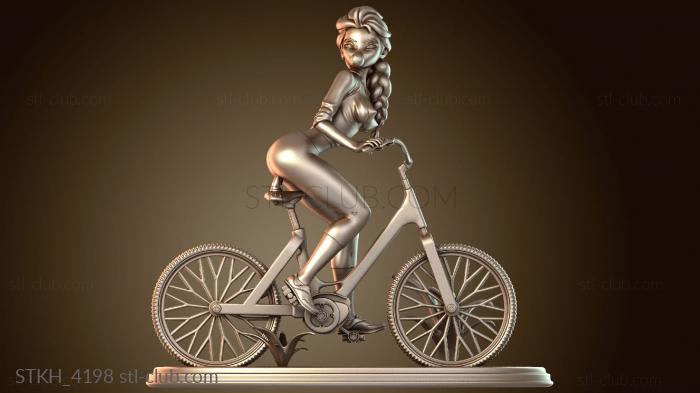 Статуэтки люди Принцесса Ледяная Эльза на велосипеде