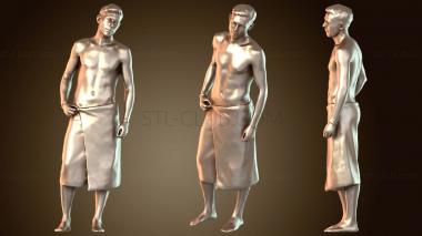 3D модель Какой-то мужчина, завернутый в белое полотенце (STL)