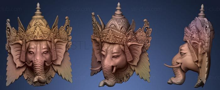 3D model Ganesha wooden mask (STL)