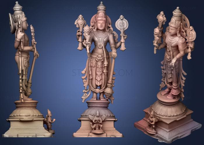Скульптуры индийские Вишну-Хранитель с Гарудой (орлом) Бронзовый Стиль Чола