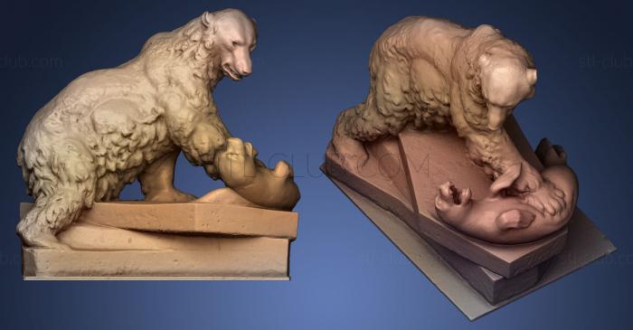 3D model bear with a bear cub (STL)
