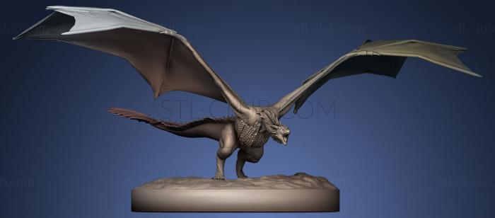 3D модель Дракон на подиуме (STL)