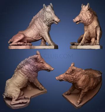 3D model ld boar a plaster cast of an antique figure (STL)