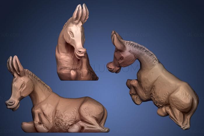 3D model Nativity scene figurine Donkey Mule Belen Mula (STL)