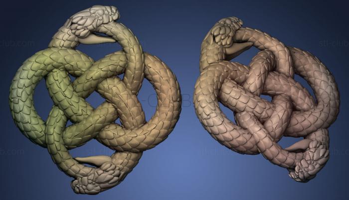 3D model snake eight in eight (STL)