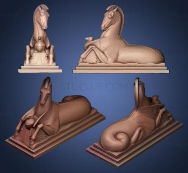 3D model aquatic sea horse and eagle (STL)