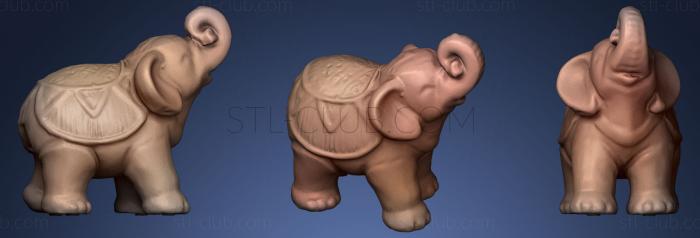 7 Inch Tall Porcelain Elephant 3D