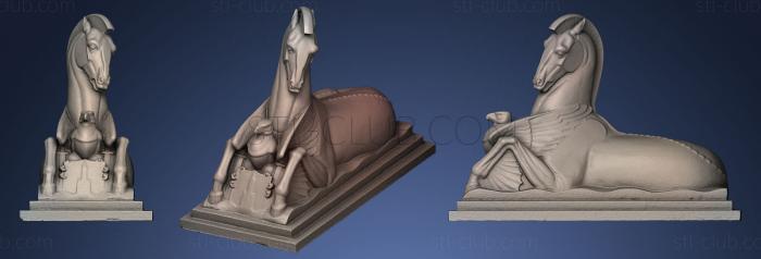 3D model Aquatic Sea Horse and Eagle (STL)