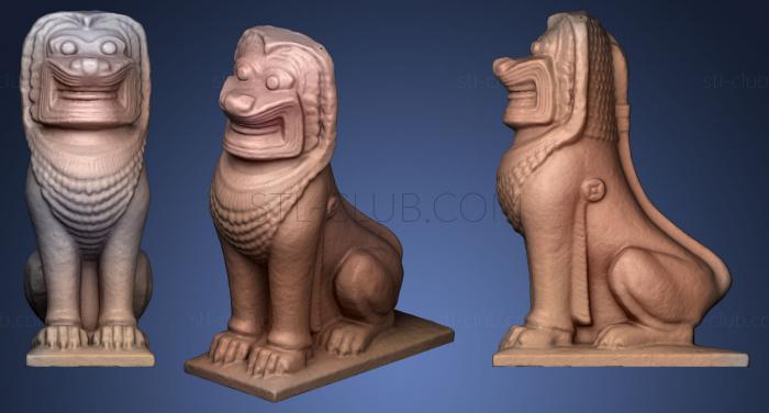 3D model Cambodian granite Lion 1957 (STL)