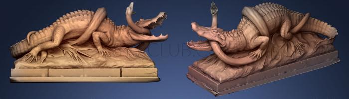 3D мадэль Крокодил и змей Бельгийский (STL)