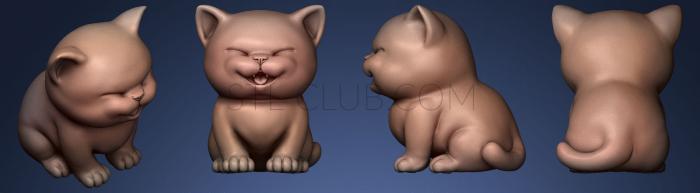 Cute Kitten V2 STL for 3D