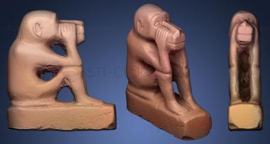 3D модель Фигура Сидящей На Корточках Обезьяны (STL)