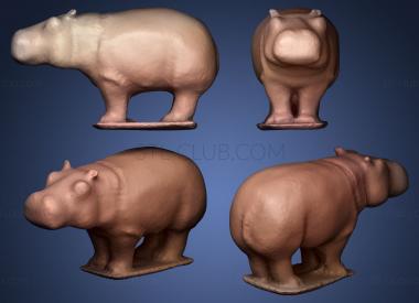 3D model Hippopotamus statue (STL)