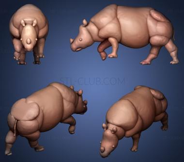 3D мадэль Индийский носорог (STL)