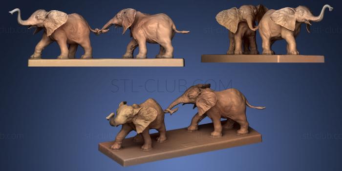 3D model King amp Bay Elephants (STL)