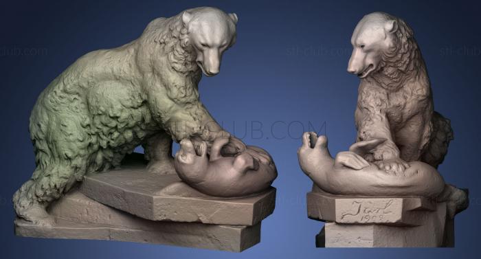 3D model Polar Bear Sculpture (STL)