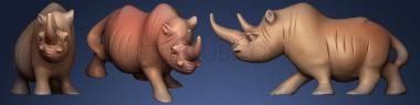 3D model Rhino Sculpture 3D_2 (STL)