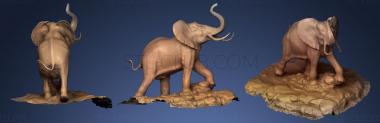 3D model Elephant Bronze Sculpture (STL)