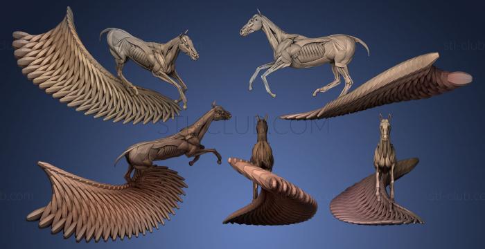 3D model Running horse ecorche (STL)