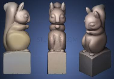 3D model Squirrel wood carving (STL)