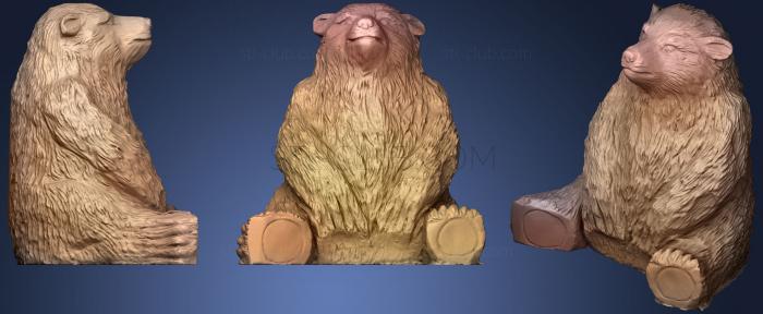 Сканирование фотограмметрии скульптуры Медведя