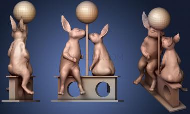 3D model Bunnies In Love Mick And Isabella (STL)