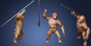 3D мадэль Вдохновенный Цезарь с планеты обезьян (низкополигональная версия) (STL)
