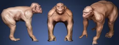 3D модель Скульптура шимпанзе Zbrush (STL)