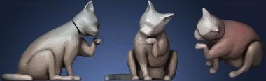 3D model Cleaning Cat (Movable Head) (STL)